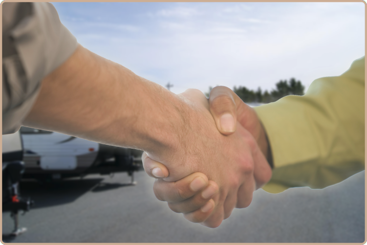 handshake on the lot